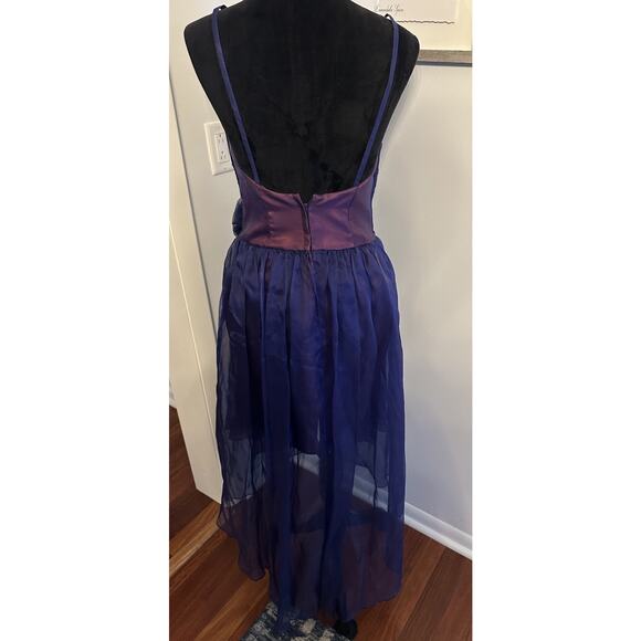 VTG Gunne Sax Formal Gown Size 7/8 Jessica McClintock Purple Tulle Midi 80-90s - Picture 4 of 12